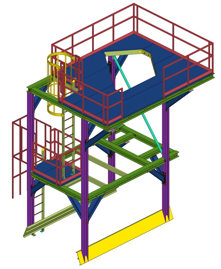 3D model of fines conveyor drive access steel structure