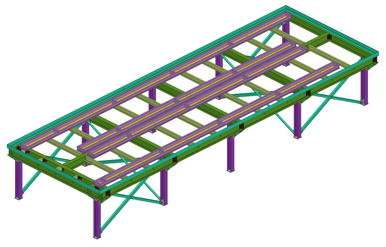 3D structural steel model of planer stacker support